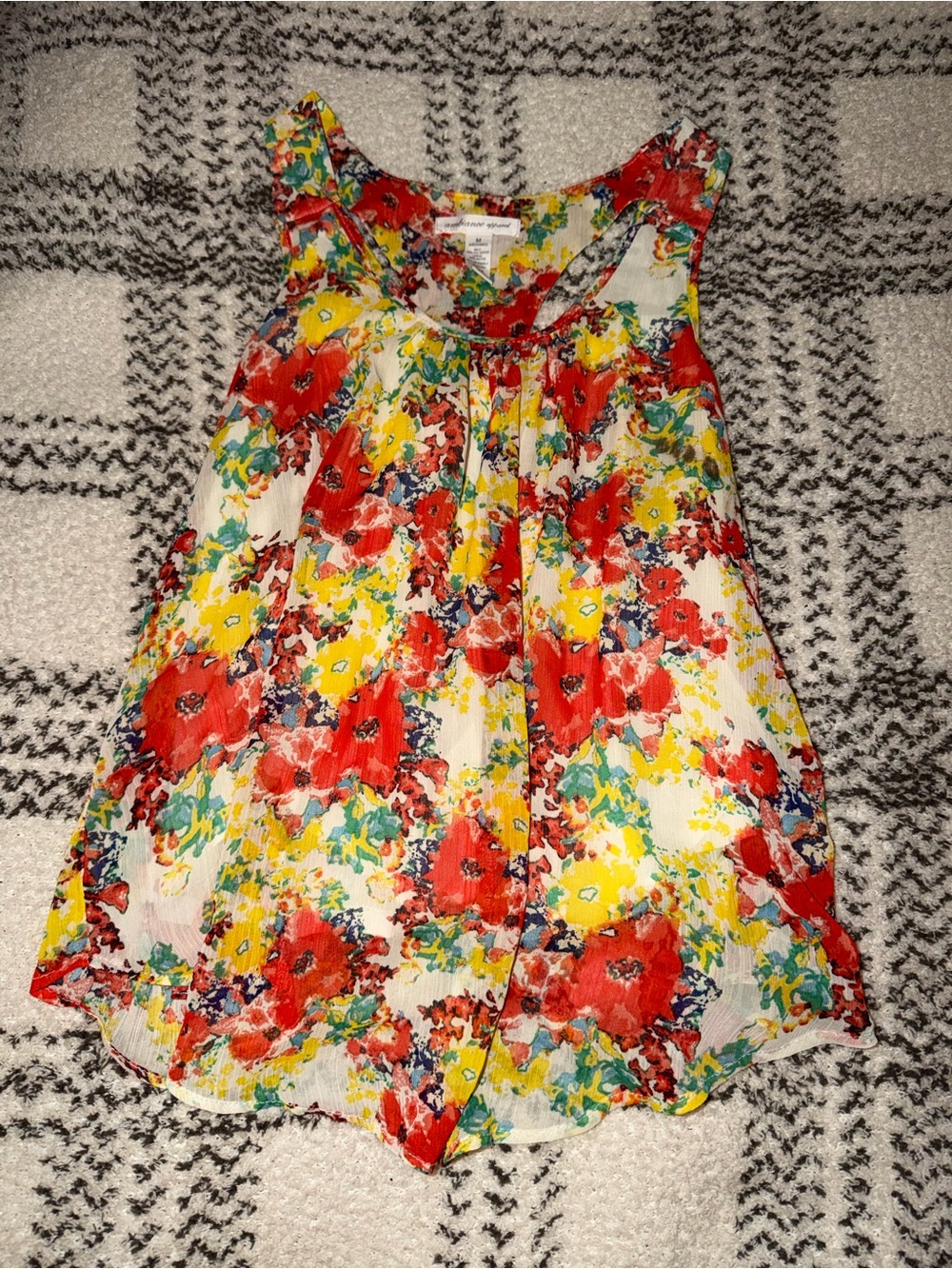 Ambiance Floral Tank Top - Red, Yellow & Green